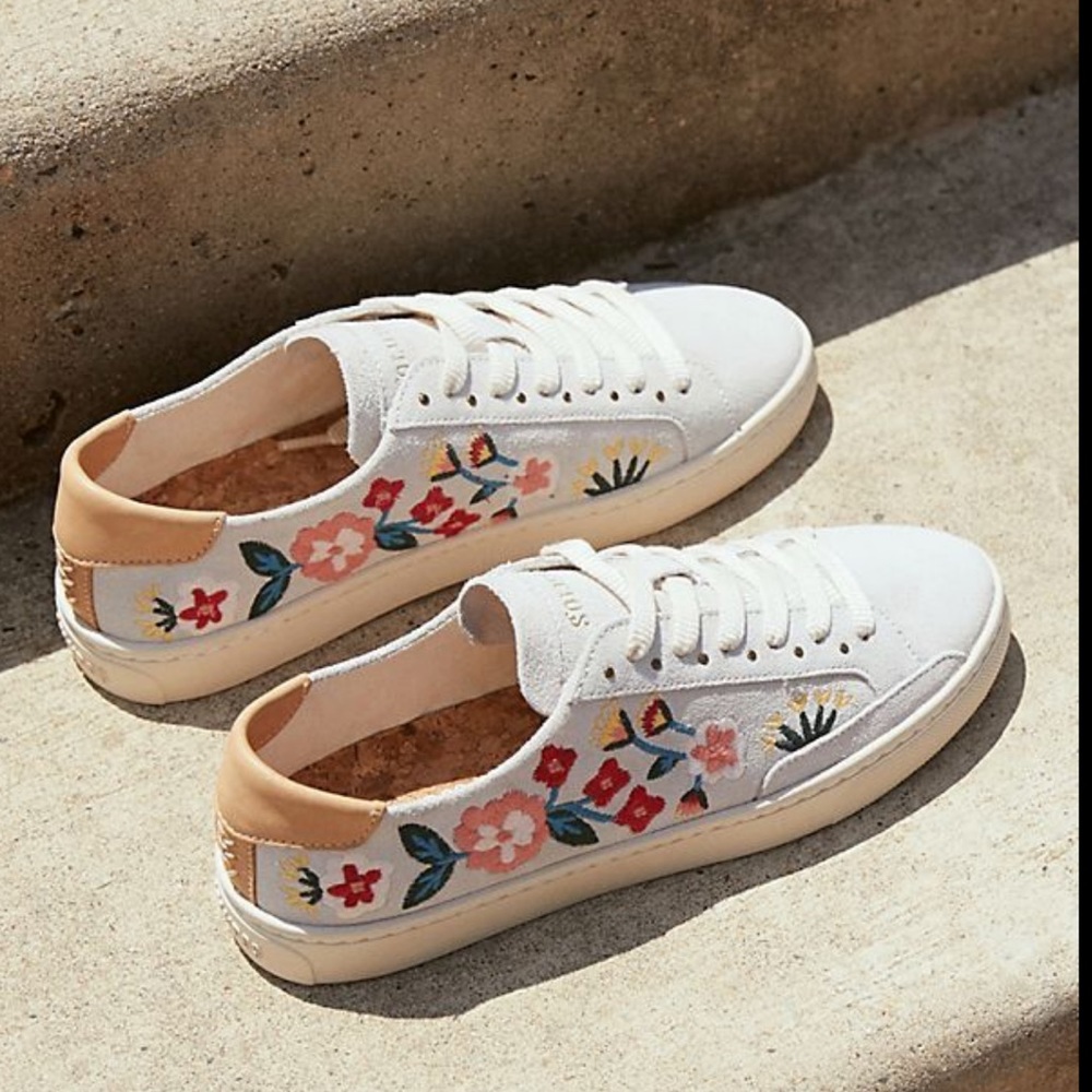 Soludos x Anthropologie Ibiza floral sneakers size 6.5